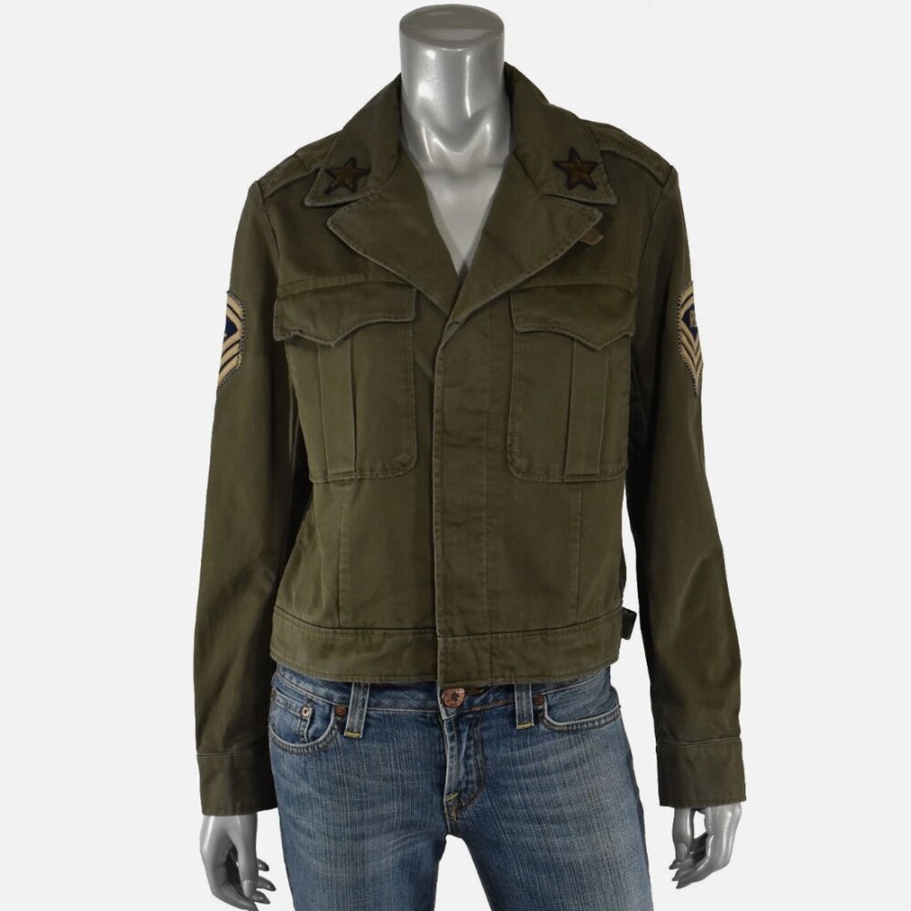 Vtg Ralph Lauren Polo Jeans Women’s Green Military Jacket Sz M / Excellent Cond